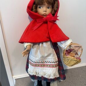 Red Riding Hood Porcelain Doll with Basket by Ashton Drake